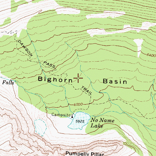 Topographic Map of Bighorn Basin, MT