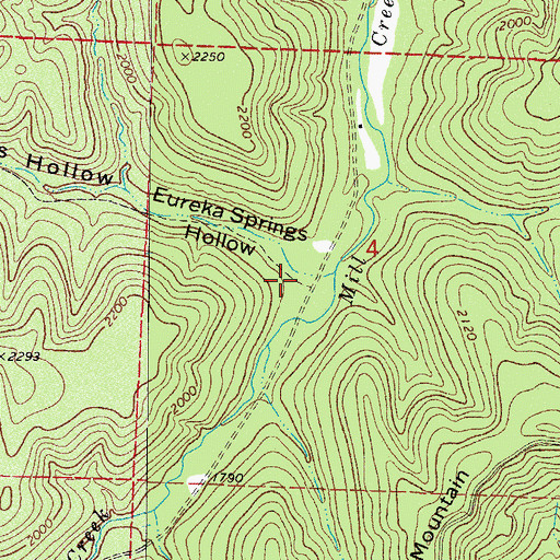 Topographic Map of Eureka Springs Hollow, AR