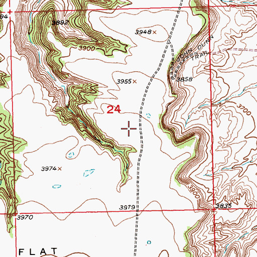 Topographic Map of Bill Bartley Trail, MT