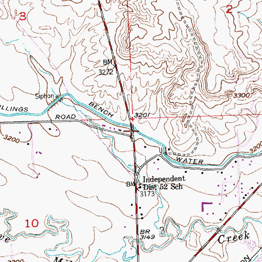 Topographic Map of Billings Bench Water Association Canal, MT