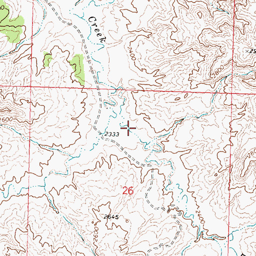 Topographic Map of Billy Coulee, MT