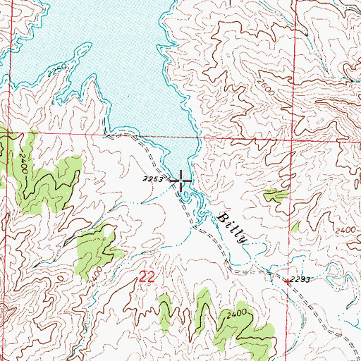 Topographic Map of Billy Creek, MT