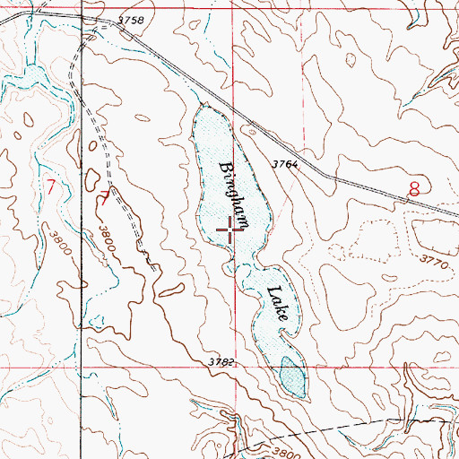 Topographic Map of Bingham Lake, MT
