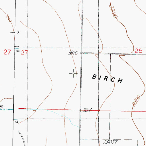 Topographic Map of Birch Creek Flats, MT
