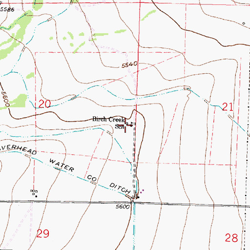 Topographic Map of Birch Creek School (historical), MT