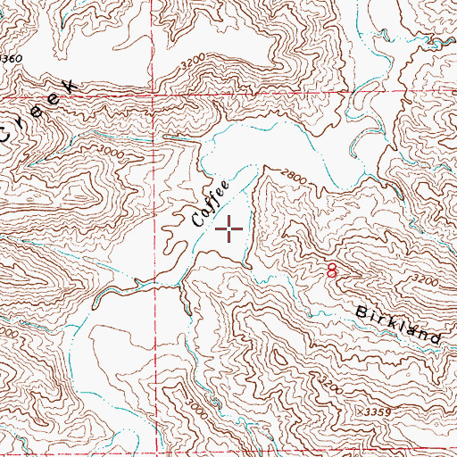 Topographic Map of Birkland Coulee, MT
