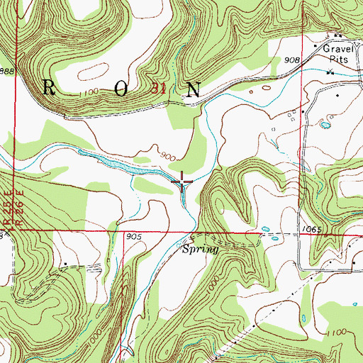 Topographic Map of Evansville Creek, OK