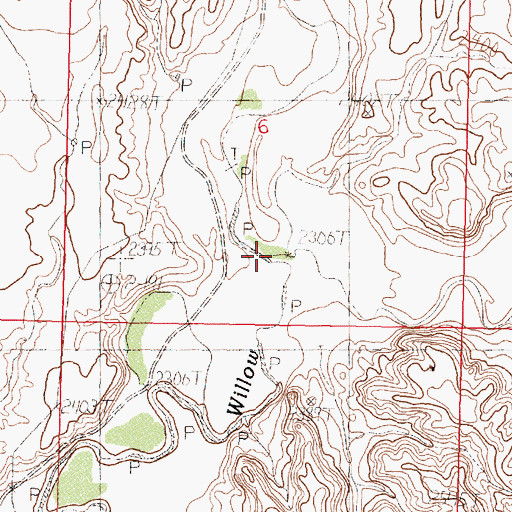 Topographic Map of Bitter Creek, MT
