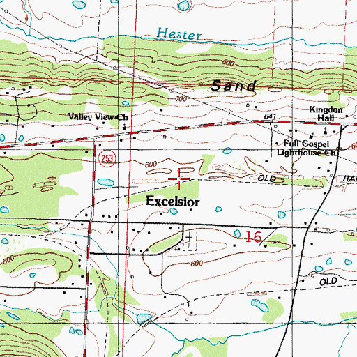 Topographic Map of Excelsior, AR