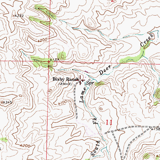 Topographic Map of Bixby Ranch, MT