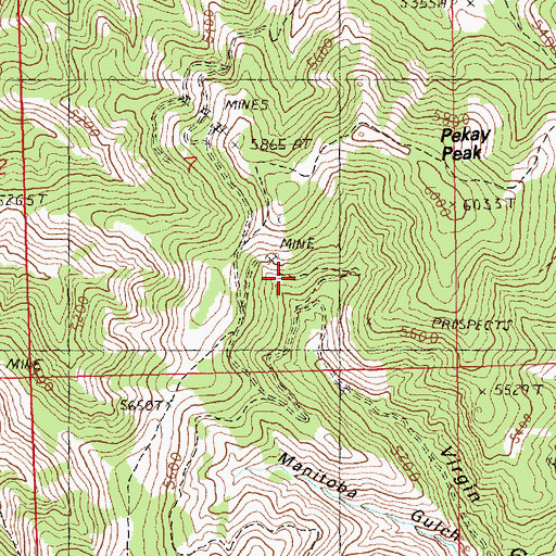 Topographic Map of Black Bull Mine, MT
