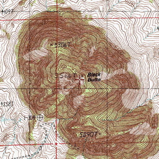 Topographic Map of Black Butte, MT