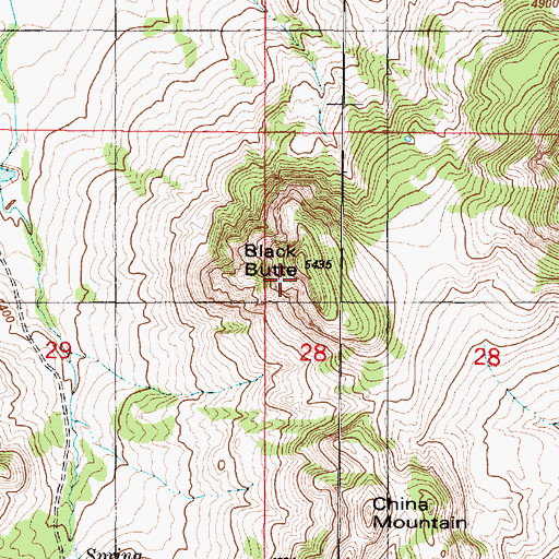 Topographic Map of Black Butte, MT