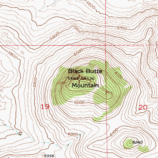 Topographic Map of Black Butte Mountain, MT