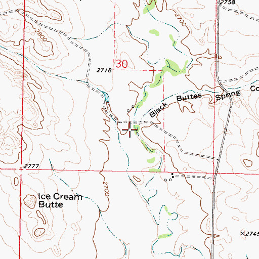 Topographic Map of Black Buttes Spring Coulee, MT