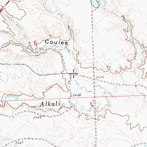 Topographic Map of Black Coulee, MT