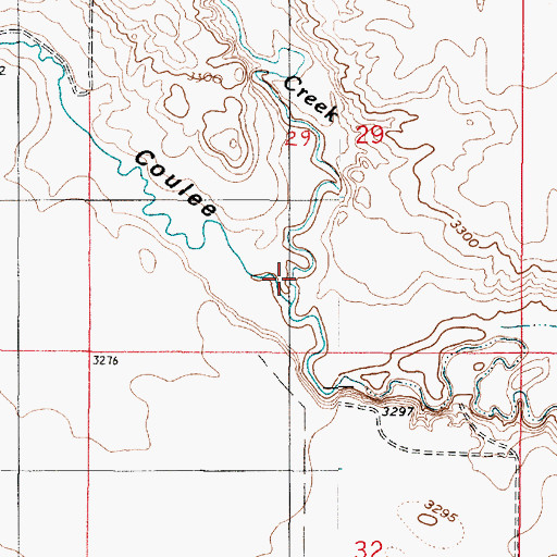 Topographic Map of Black Coulee, MT