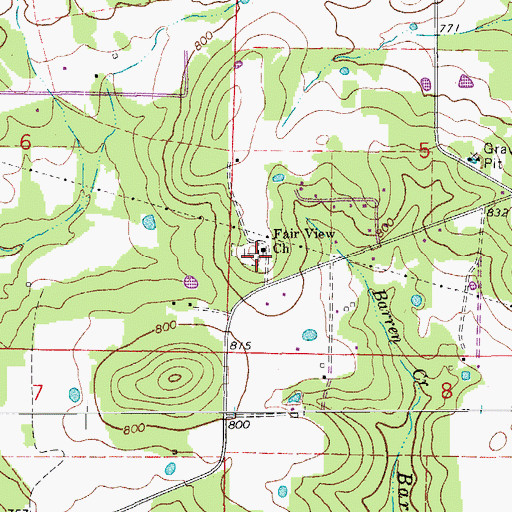 Topographic Map of Fairview United Methodist Church, AR