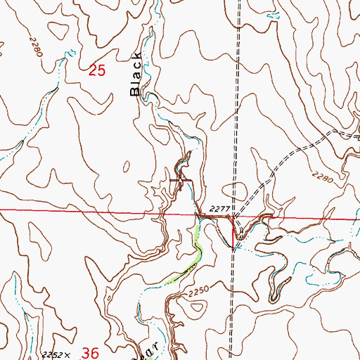 Topographic Map of Black Coulee, MT