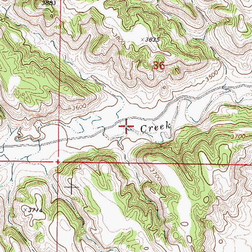 Topographic Map of Black Draw, MT