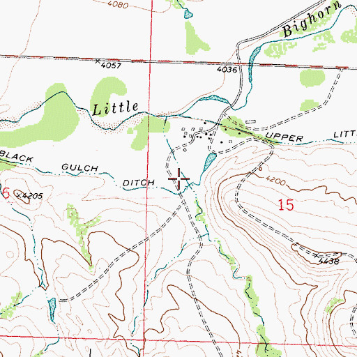 Topographic Map of Black Gulch, MT