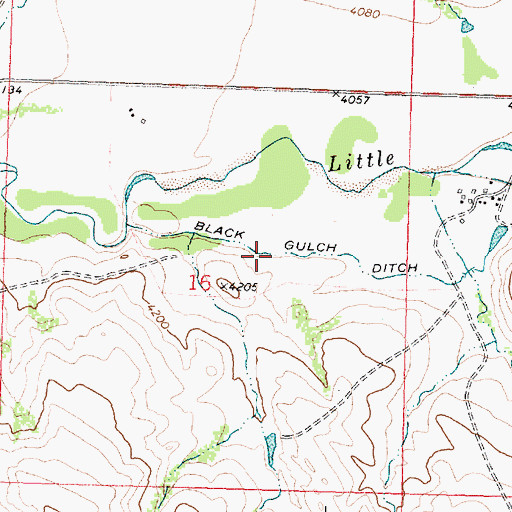 Topographic Map of Black Gulch Ditch, MT