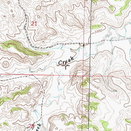 Topographic Map of Black Hank Creek, MT