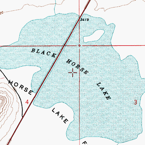 Topographic Map of Black Horse Lake, MT