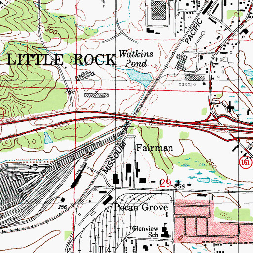 Topographic Map of Fairman, AR