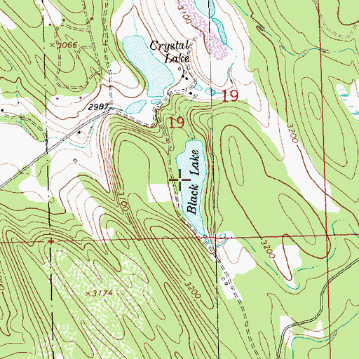 Topographic Map of Black Lake, MT