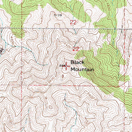 Topographic Map of Black Mountain, MT