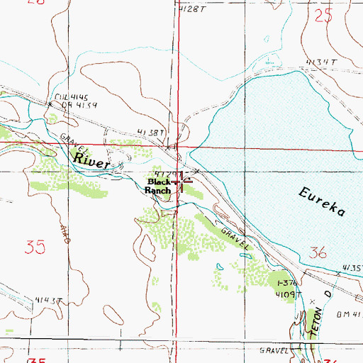 Topographic Map of Black Ranch, MT