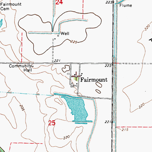 Topographic Map of Fairmount, AR