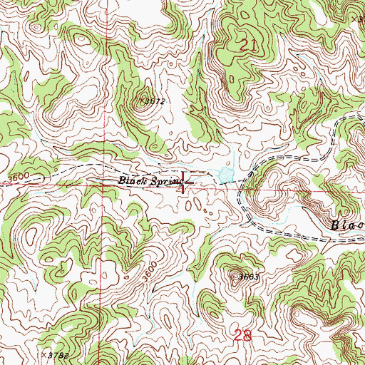 Topographic Map of Black Spring, MT