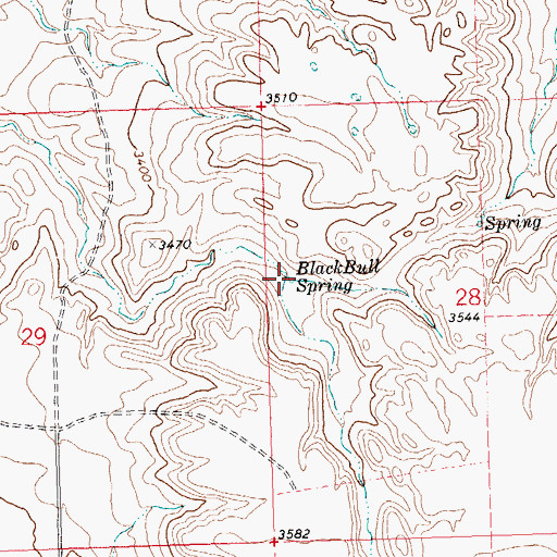 Topographic Map of Blackbull Spring, MT