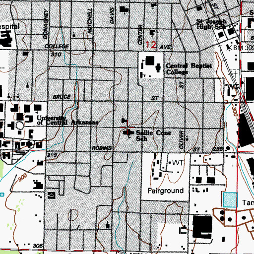 Topographic Map of Fairside School, AR