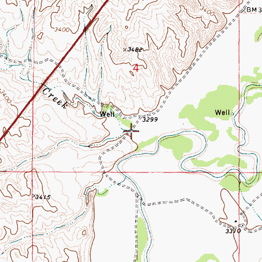 Topographic Map of Blacktail Creek, MT