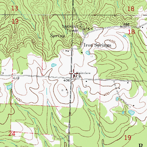 Topographic Map of Fairview United Methodist Church, AR