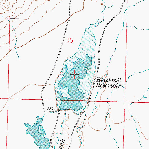 Topographic Map of Blacktail Reservoir, MT