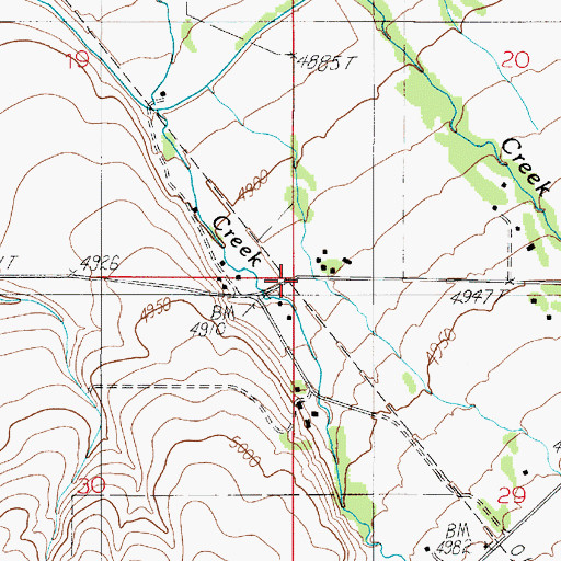 Topographic Map of Blackwood, MT