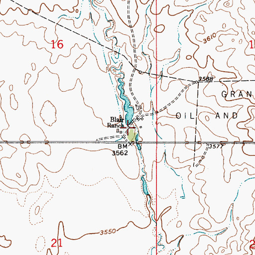 Topographic Map of Blair Ranch, MT