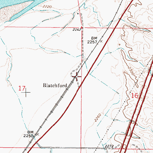 Topographic Map of Blatchford, MT