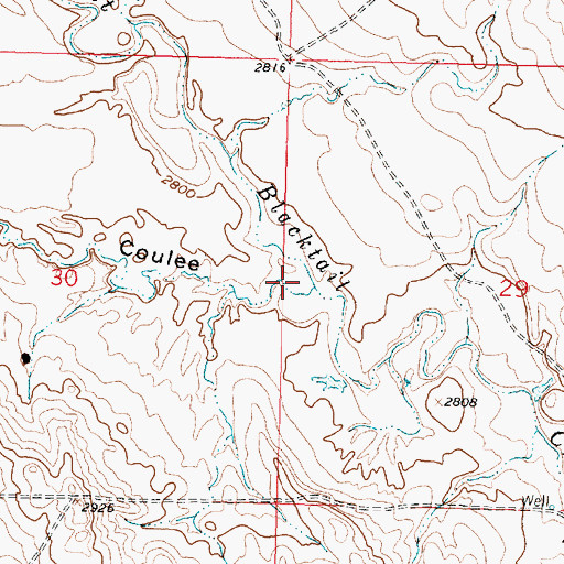 Topographic Map of Blind Coulee, MT