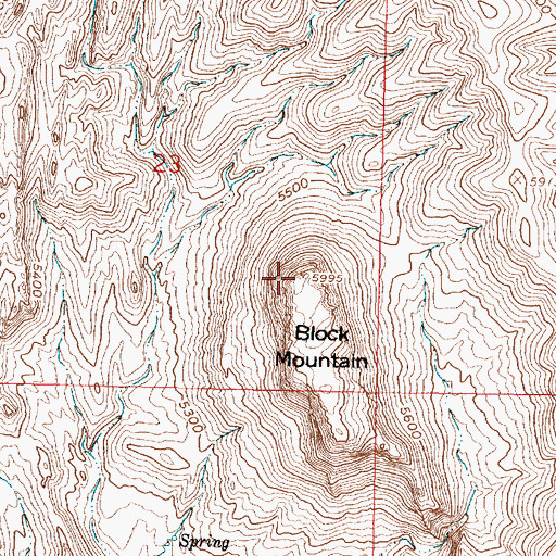 Topographic Map of Block Mountain, MT