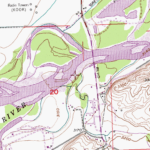 Topographic Map of Blue Creek, MT