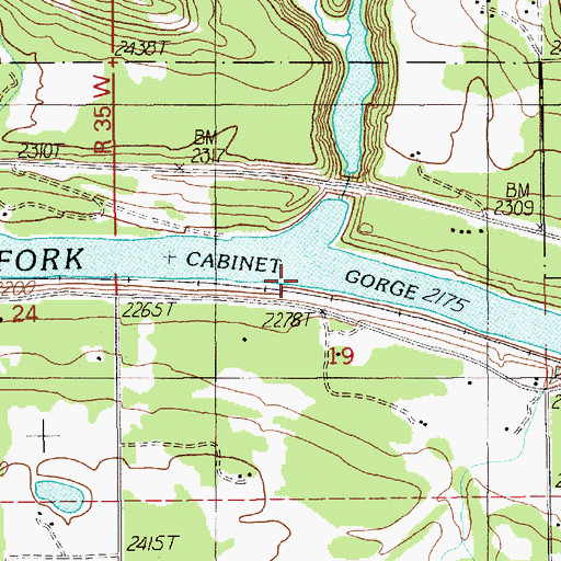 Topographic Map of Blue Creek, MT
