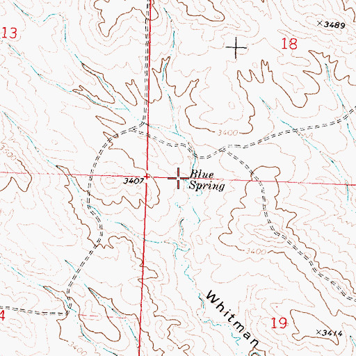 Topographic Map of Blue Spring, MT