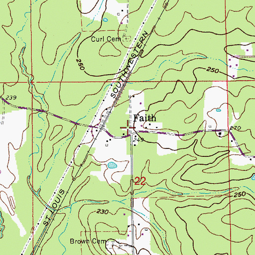 Topographic Map of Faith, AR