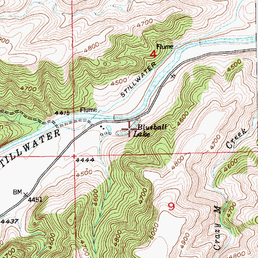 Topographic Map of Blueball Lake, MT