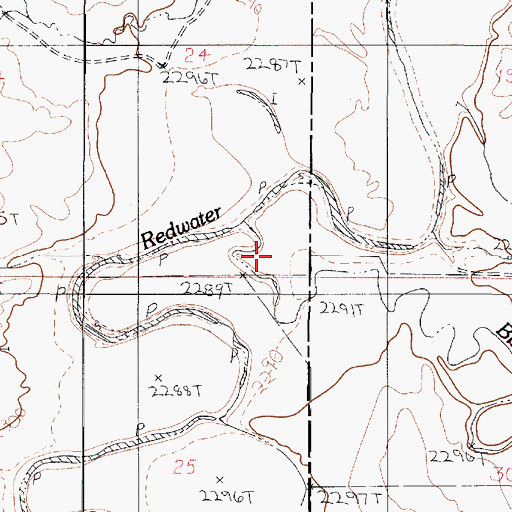 Topographic Map of Bluff Creek, MT